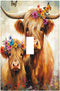 HTSAHKV Highland Cow Family Wall Plate Light Switch Cover Single Gang Outlet Faceplate