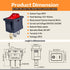 YOUFEN 5 3 2 250V 6A 125V 10A Boat Rocker Switch Pcs Snap In Toggle Switch Red LED SPST On Off Pin Position AC for Car