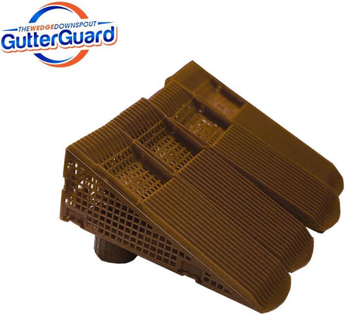 Downspout Gutter Guard - 4-Pack to Eliminate Clogs from Leaves and Debris (Brown)