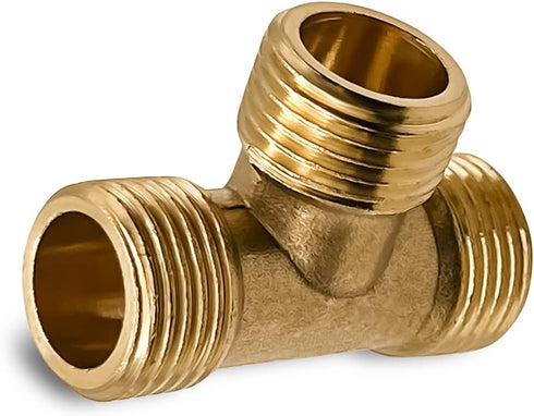 Tee Pipe Fitting, Brass Tee Connector 1/2" Male x 1/2" Male x 1/2" Male for Plumbing Repair