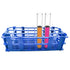 3 Packs Plastic Test Tube Rack, 24 Holes Lab Holder for 25mm Test Tubes, Blue, Detachable