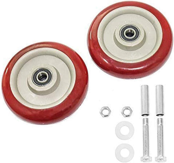 URBEST Push Cart Wheels, Heavy Duty 3 Inch PU Caster Wheels Bearings