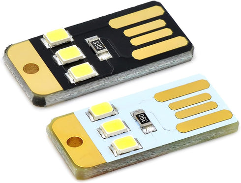 Tizuqe 5Pcs 0.2W LED Lamp Reading Book Light USB Night Light Pocket Card LED Keychains Lamp