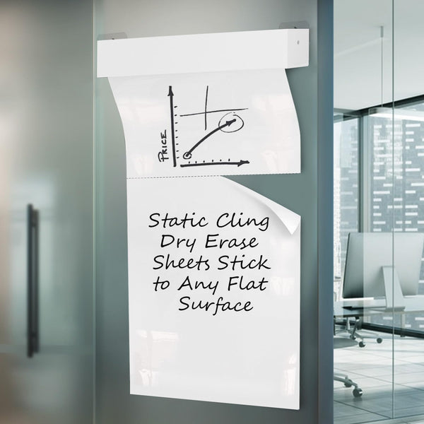 Static Cling Dry Erase Sheets, Removable Reusable Whiteboard Poster Paper for Wall, Portable White Board