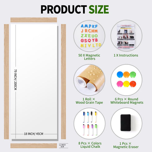 Magnetic Dry Erase Whiteboard Paper, 50 x 18 Inch, Self Adhesive Magnetic Dry Erase Sticker for Wall, Includes 50