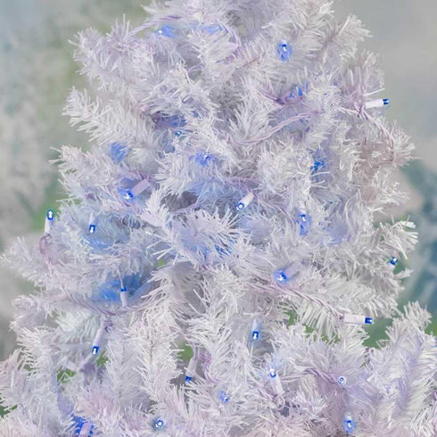 34ft 100 Bulbs 4" Commercial Novelty Lights Christmas String Lights, Blue LED on White Wire, Spacing, Connectable