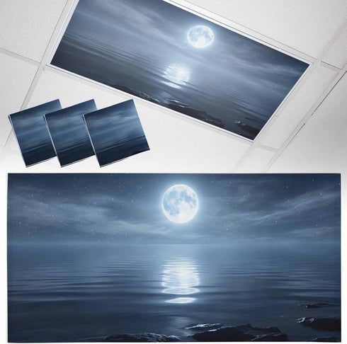 Yukro 3 Pack Night Ocean Fluorescent Light Covers for Ceiling Lights Natural Scenery