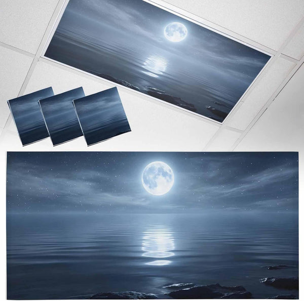 Yukro 3 Pack Night Ocean Fluorescent Light Covers for Ceiling Lights Natural Scenery