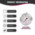 0-60psi/kpa Glycerin Filled Pressure Gauge, 2-1/2" Dial Size, Stainless Steel Case, with Vent Valve, 1/4" NPT Center Back Mount, 2-1-2% Accuracy, for Measuring Gas Liquid Pressure