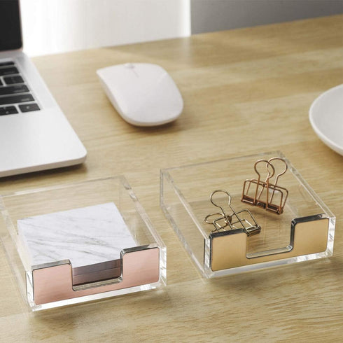 Clear Acrylic Sticky Note Holder, Memo Pad Dispenser Box, Message Pad Storage for Office, Home, School, Business Card