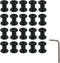 20 Sets M5×5mm Black Leather Rivets and Stainless Steel Binding Screws F6×6mm for Crafting, Leather, DIY Accessories