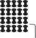 20 Sets M5×5mm Black Leather Rivets and Stainless Steel Binding Screws F6×6mm for Crafting, Leather, DIY Accessories