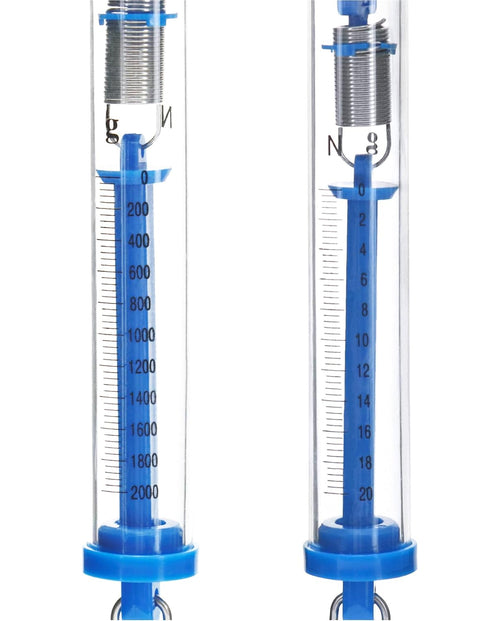 QWORK Spring Scale, 10 Pack 20N Transparent Spring Balance Hanging Tube Spring Scale