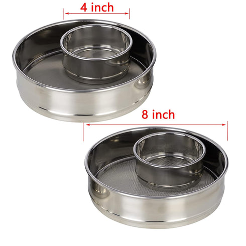 LABALPHA 200 Mesh Lab Sieves - 8'' Diameter 200 Mesh Test Sieve with 304 Stainless Steel Wire Cloth
