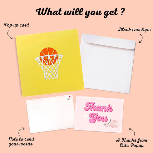 CUTE POPUP Slamdunk Legend Basketball Player 3D Pop Up Card Design for Sports Day, Thank You, Birthday