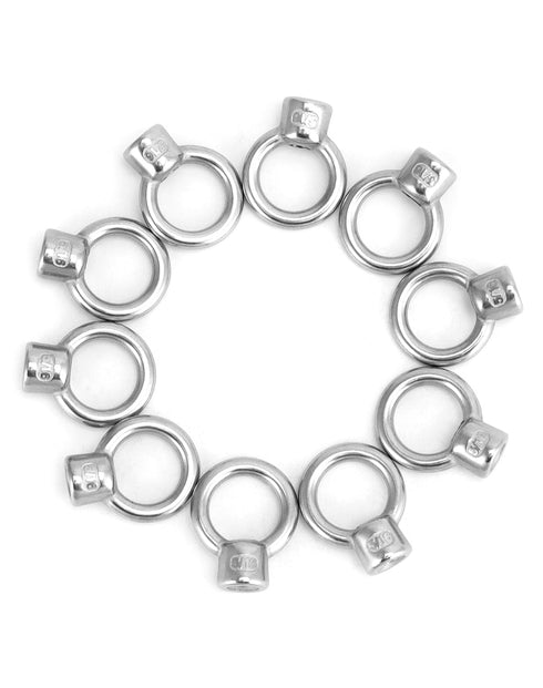 QWORK 10 Pack, 5/16" 316 Lifting Eye Nut, UNC Marine Grade Stainless Steel
