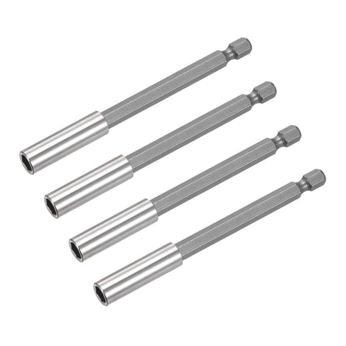 uxcell 4pcs 1/4 Inch Hex Shank by 4 Inch Magnetic Bit Holder Extension for Power Tool
