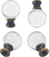 AUXBC 2PCS 1/4-27 Crystal Lamp Finials with Bronze Chrome Base, Thread Glass Ball Topper Decorative Cap for Table Floor