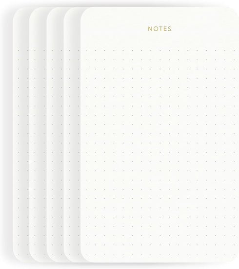 Elegant Notepads for Professionals, Minimalist Memo Pads, 5 Pack, 375 Sheets Total, Eco-friendly