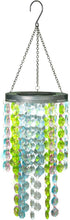 LEWIS&WAYNE 21 Hanging Solar Crystal Chandelier Outdoor, Modern Solar Multicolor Acrylic Beaded Lantern with Cool White