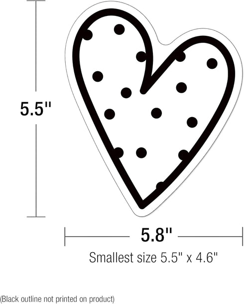 Carson Dellosa Kind Vibes 36-Piece Heart Bulletin Board Cutouts, Bright Neon and Black & White Heart Cutouts for