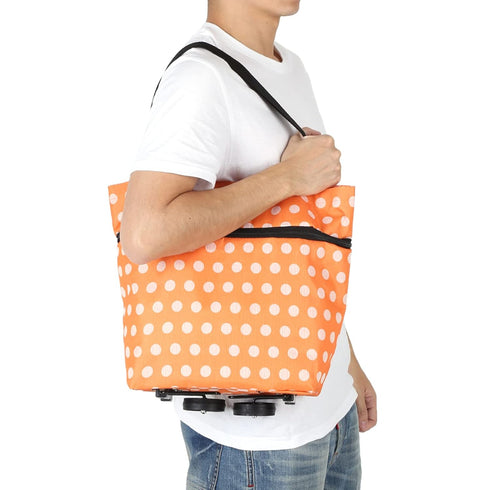 MUNEFE Wheel Rolling Shopping Bag, Foldable Shopping Bag, Shopping Cart with Wheels for Shopping, Camping, Picnicking