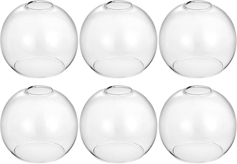 2 Pack 1.65 5.1 5.9 Clear Glass Shades Globes, Glass Lamp Shade Covers Replacements, In Fitter In Height In Diameter