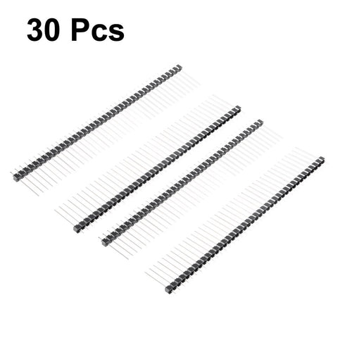 uxcell 30Pcs 2.54mm Pitch 40-Pin 16mm Length Single Row Straight Connector Pin Header Strip
