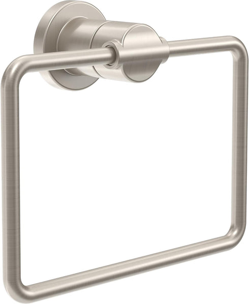 DELTA FAUCET NIC46-DN Nicoli Wall Mount Square Closed Towel Ring in Brushed Nickel - Bath Hardware Accessory
