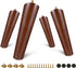 FoDau770 Brown Rubber Wood Furniture Legs 8 Inches, Slant Tapered Wood Feet Mid