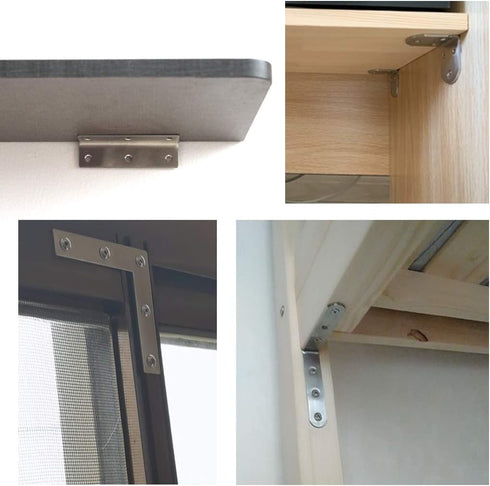 Zernnis (8 40x40x40mm Pieces) Angle Connector Corner Brackets Stainless Steel L Shape Brace Brackets for Wood Shelving