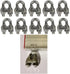 Excursions 3/16" U-Bolts Galvanized Wire Rope Clamps, 10 Pack