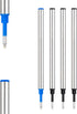 DunBong Rollerball Pen Refills Pack of 5, Fine Point 0.5mm Red Ink Replaceable Ballpoint Pen Refills (Blue)