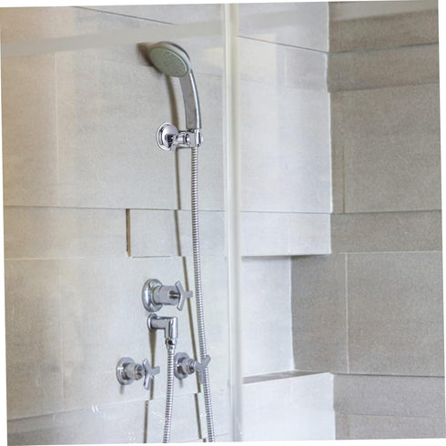 Uonlytech Silver Suction Cup Shower Head Holder Bracket Handheld Wall Mount for Bathroom Stainless Steel No Drill