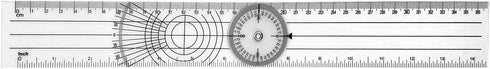 Clear Plastic Goniometer with 360 Degree Rotation, 7'' Arms, Quick Angle Protractor Measuring Tool