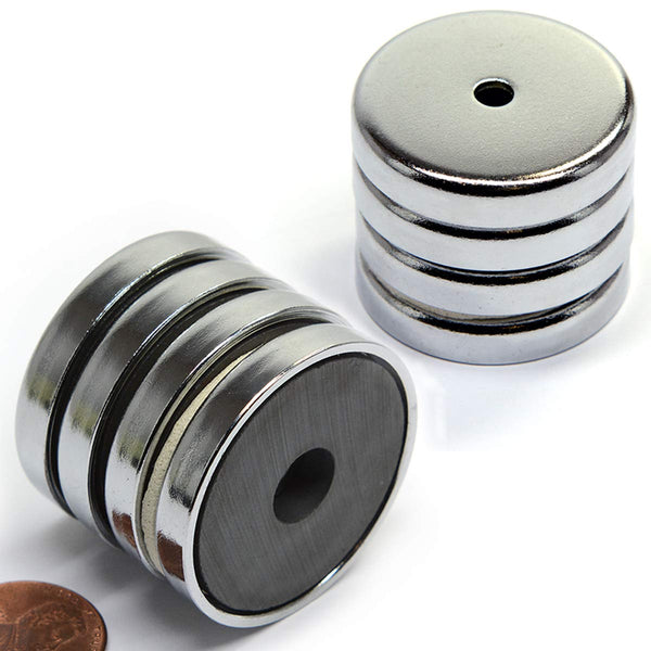 CMS MAGNETICS 8-Pack RB36 C8 Ceramic Ferrite Round Base Magnet, 15 LB Pull Force, 36mm Diameter