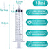 10 Pack 10ml Syringe for Liquid, Oral, Scientific Labs, Measurement, Dispensing, with Cap, 10cc Syringes