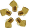 Brass Pipe Fitting, 45 Degree Barstock Street Elbow, 1/4" NPT Female x 1/4" NPT Male (Pack of 5)