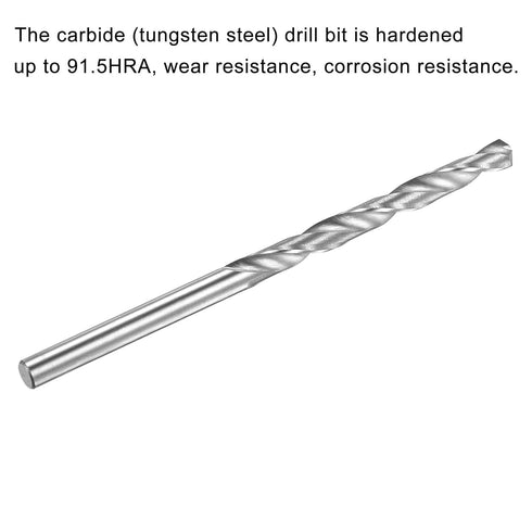 uxcell Carbide Twist Drill Bits 3.3mm, Metric Spiral Flutes Straight Shank Tungsten Steel Drilling Tool