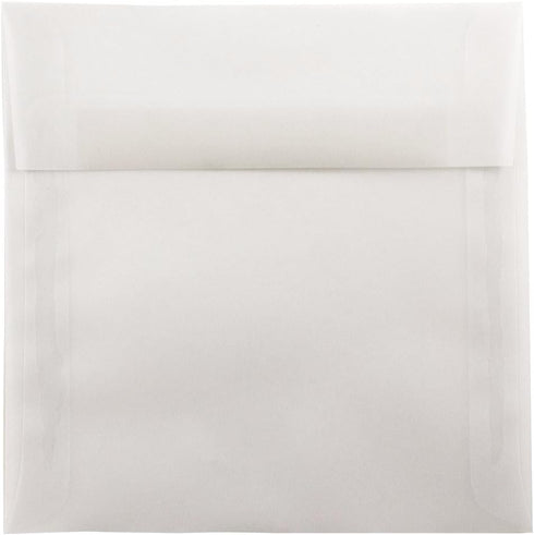 JAM PAPER 8.5 x 8.5 Square Translucent Vellum Invitation Envelopes - Clear - 25/Pack