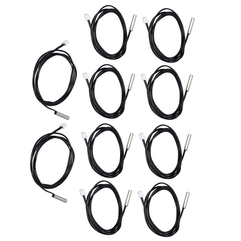 10Pcs Thermistor Sensor Temperature Probe 5x25mm, PVC Strong Anti Interference Ability for Constant Temperature Control