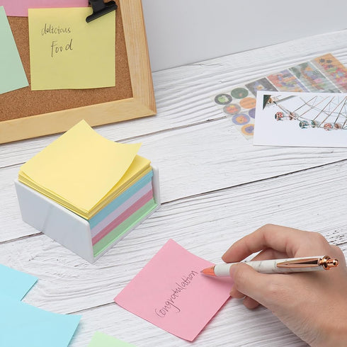 Memo Pads with Cube, 500 Sheets Note Pads in Cube, 3x3 Inch White Note Holder, Non-Sticky Notepads for Home Office