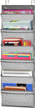 ZKOO 6 Pocket Over Door & Wall Mount File Folder Organizer, 2 Hangers for Office School Home Filing Supplies