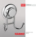 HASKO accessories - Powerful Vacuum Suction Cup Hooks Holder for Towel, Robe and Loofah - Stainless Steel Hook