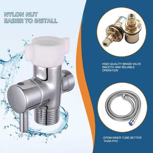 Aquadalus Handheld Bidet Sprayer for Toilet - Toilet Bidet Sprayer with Adjustable Water Pressure Control for Feminine