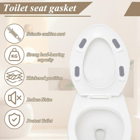 4 Pack Universal Toilet Seat Bumpers, Suitable for Bidet Kits, Toilet Seat Spacers, Compatible with Most Toilet Models