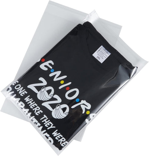 50pcs 9x12 Inch Resealable Poly Bags, Clear Self Sealing Bags for Packaging Clothing & T-Shirts