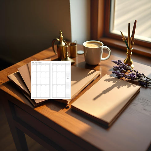 Nokingo 3-Pack Travelers Notebook Calendar, Undated Traveler Notebooks Monthly, 4.25"x8.25" Inserts