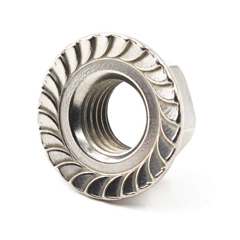 304 Stainless Steel Metric M6 Flange Nuts, 6mm Hex Nut, 30 Pack