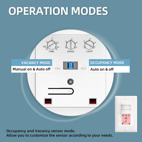 ECOELER Motion Sensor Light Switch, No Neutral Wire, PIR Infrared Motion Activated Wall Switch with Sensitivity